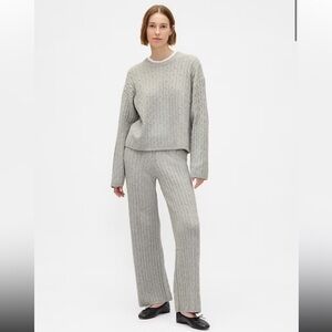 GAP CashSoft Cable-Knit Crewneck Sweater and Sweater Pants